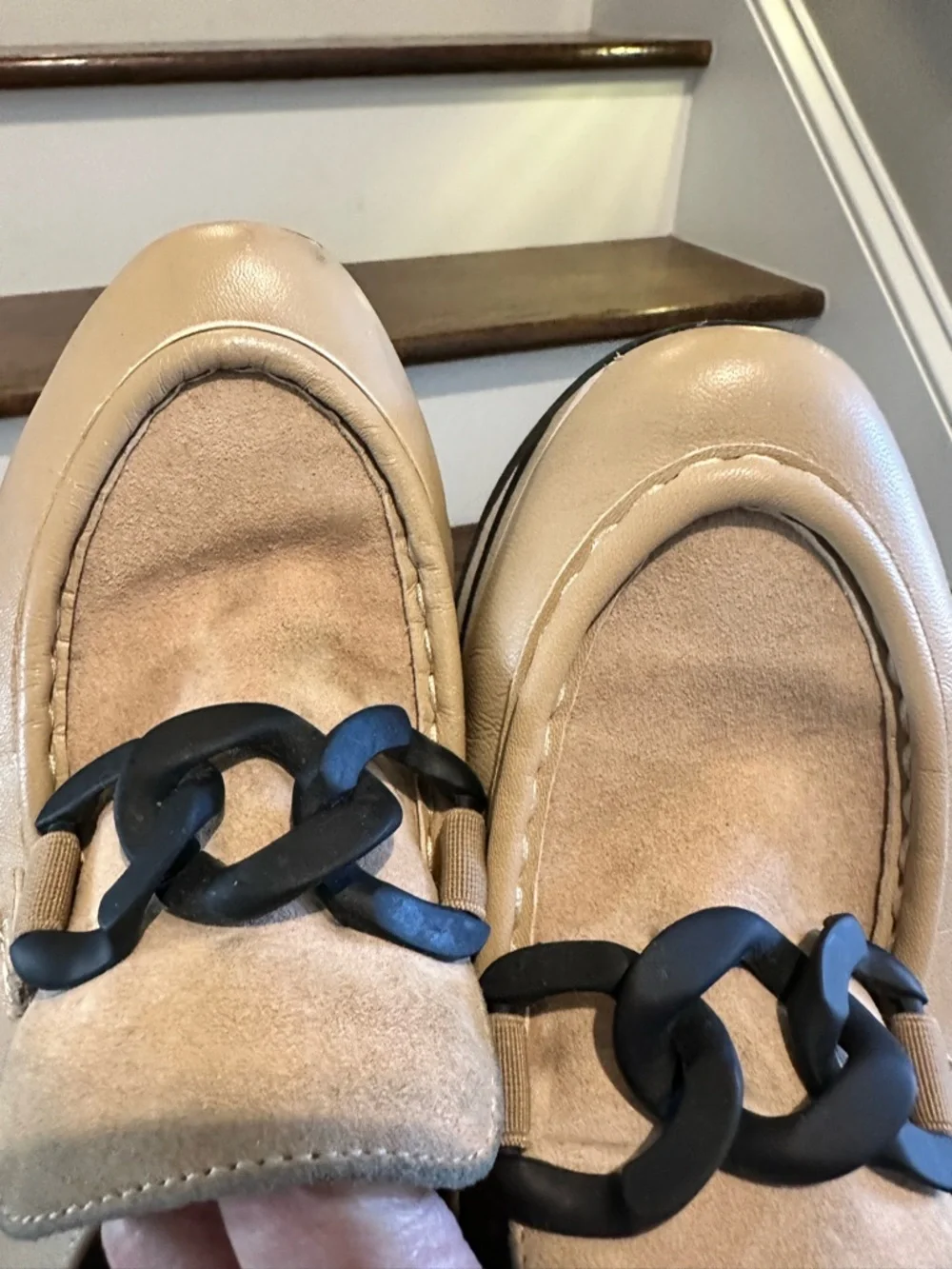 Softwave Beige Women's Platform Chain-Detail Sneakers - Picture 7 of 9